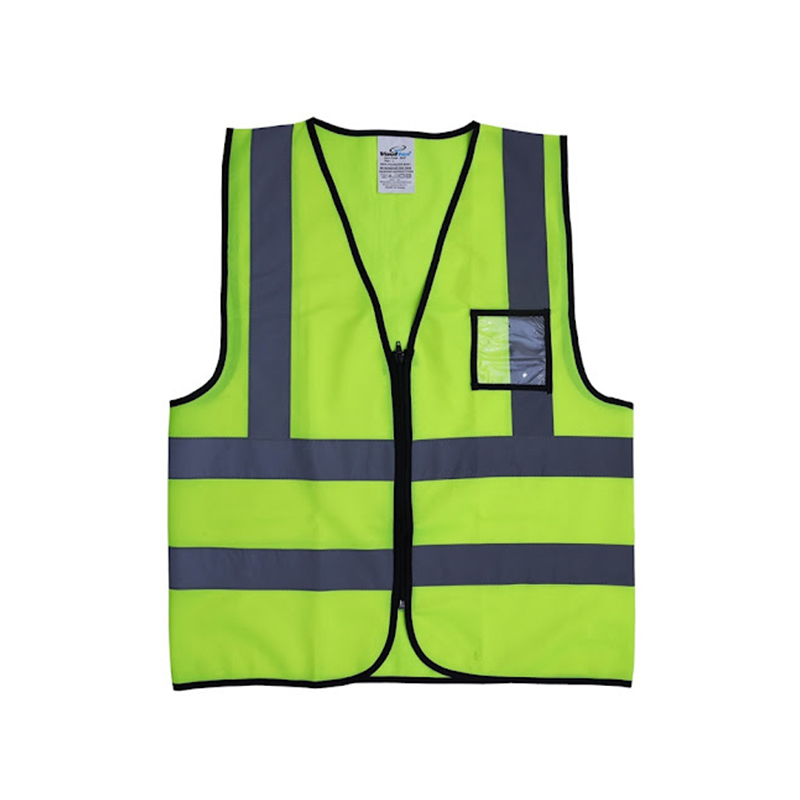 REFLECTIVE FABRIC VEST WITH ZIPPER & ID POCKET